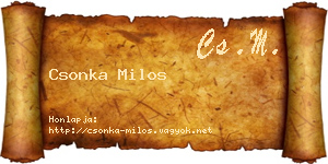 Csonka Milos névjegykártya