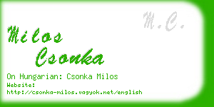 milos csonka business card